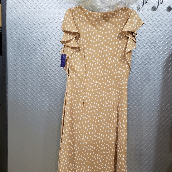 NWT METAPHOR sparkling polka dot golden tan/pure white flowing premium (12) - Picture 12 of 12
